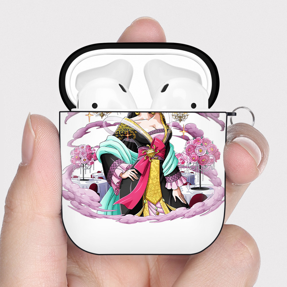 ワンピース ボア・ハンコック ONE PIECE Boa·Hancock AirPods 第2世代保護ケース ハードシェル ブラック 耐衝撃・防指紋・カラビナ付き