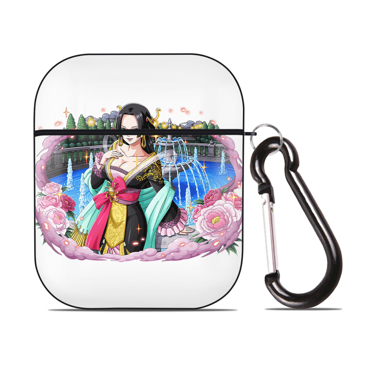 ワンピース ボア・ハンコック ONE PIECE Boa·Hancock AirPods 第2世代保護ケース ハードシェル ブラック 耐衝撃・防指紋・カラビナ付き
