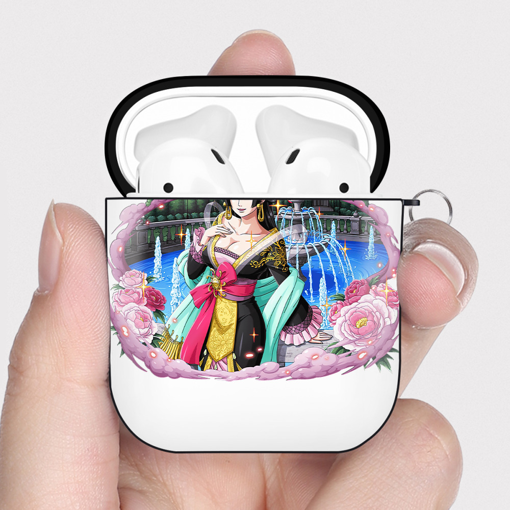 ワンピース ボア・ハンコック ONE PIECE Boa·Hancock AirPods 第2世代保護ケース ハードシェル ブラック 耐衝撃・防指紋・カラビナ付き