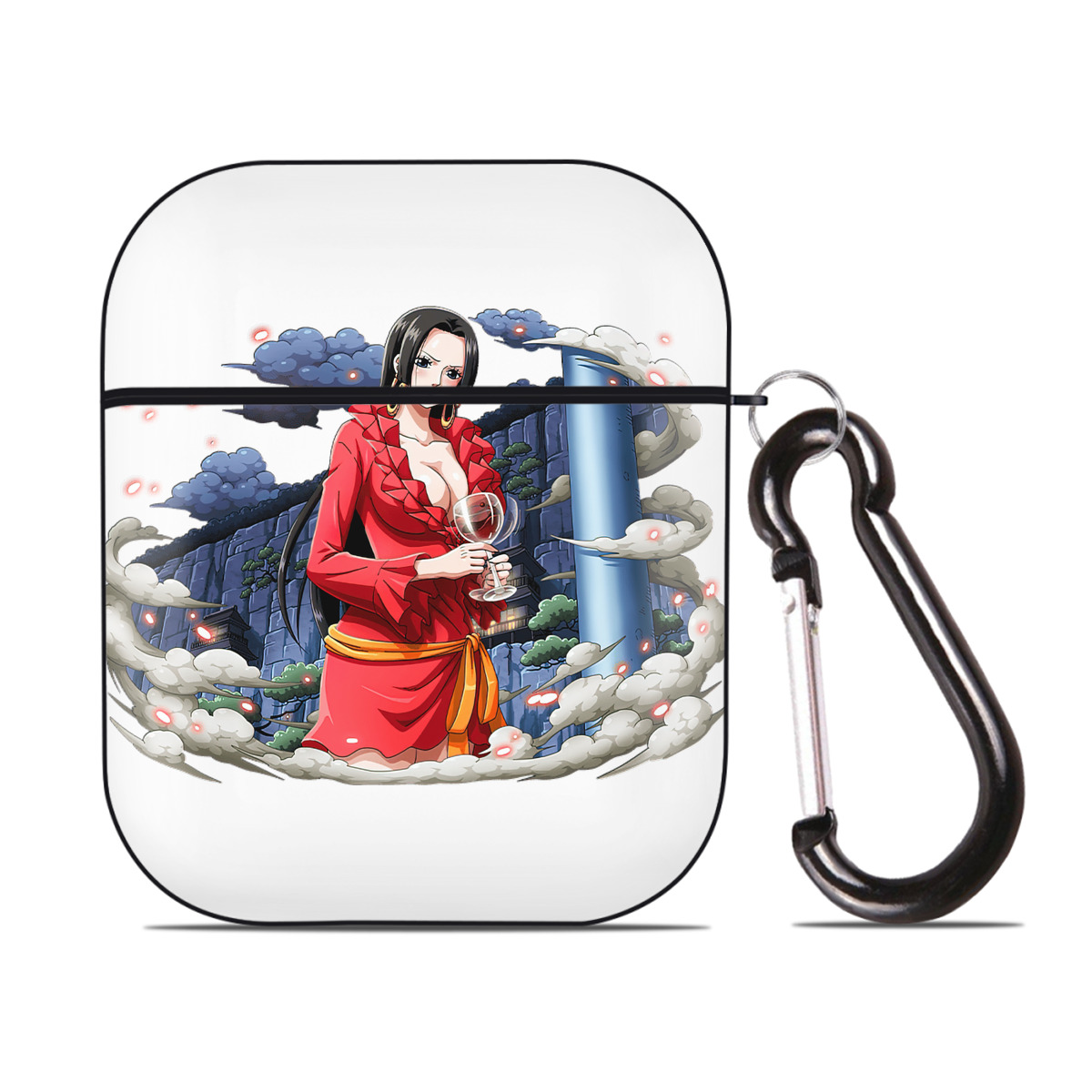 ワンピース ボア・ハンコック ONE PIECE Boa·Hancock AirPods 第2世代保護ケース ハードシェル ブラック 耐衝撃・防指紋・カラビナ付き