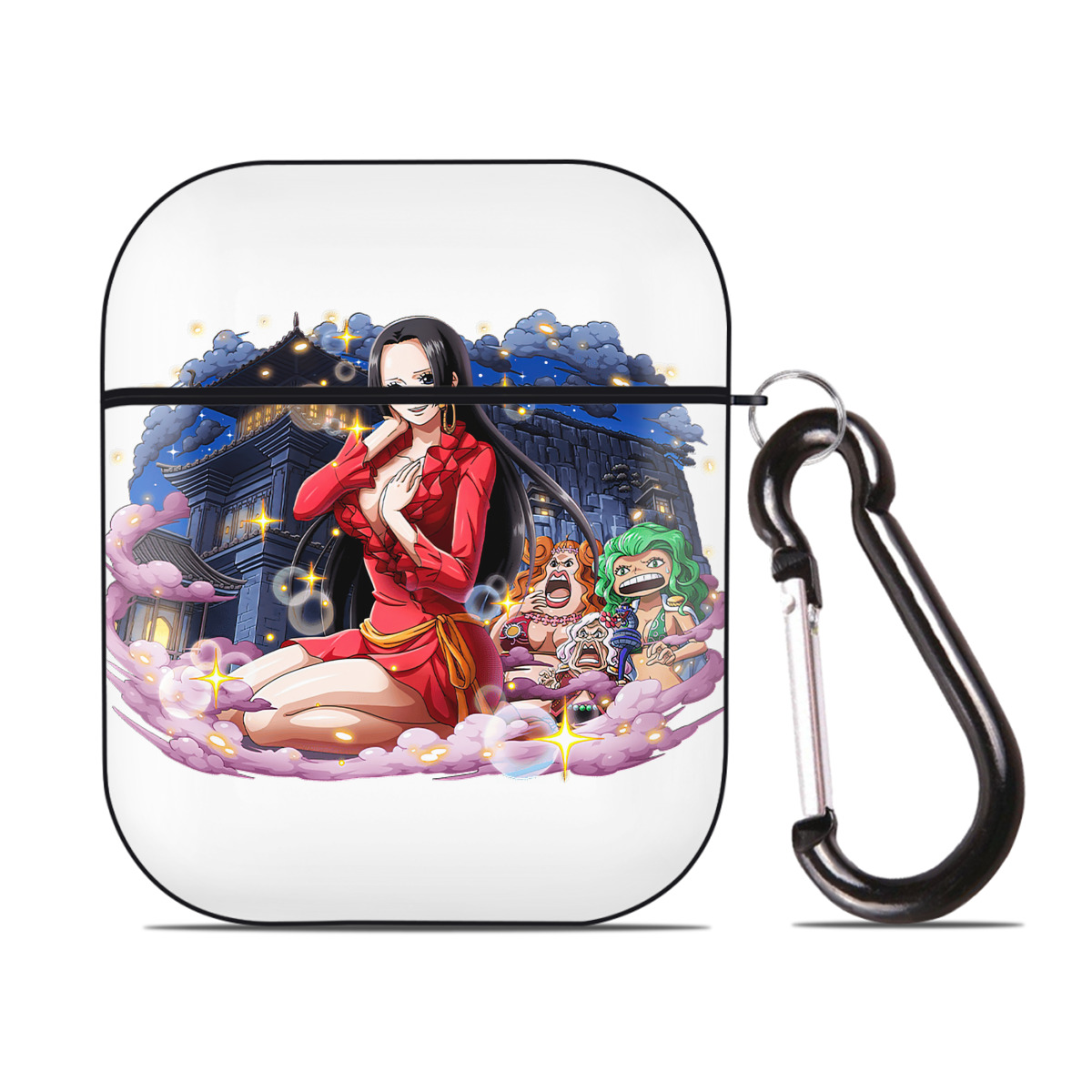 ワンピース ボア・ハンコック ONE PIECE Boa·Hancock AirPods 第2世代保護ケース ハードシェル ブラック 耐衝撃・防指紋・カラビナ付き
