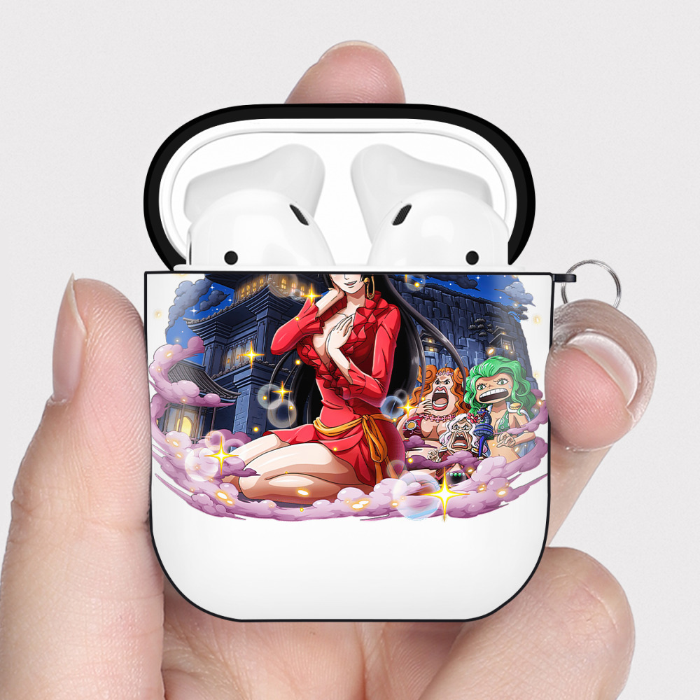 ワンピース ボア・ハンコック ONE PIECE Boa·Hancock AirPods 第2世代保護ケース ハードシェル ブラック 耐衝撃・防指紋・カラビナ付き