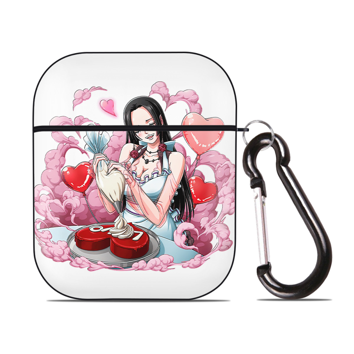 ワンピース ボア・ハンコック ONE PIECE Boa·Hancock AirPods 第2世代保護ケース ハードシェル ブラック 耐衝撃・防指紋・カラビナ付き