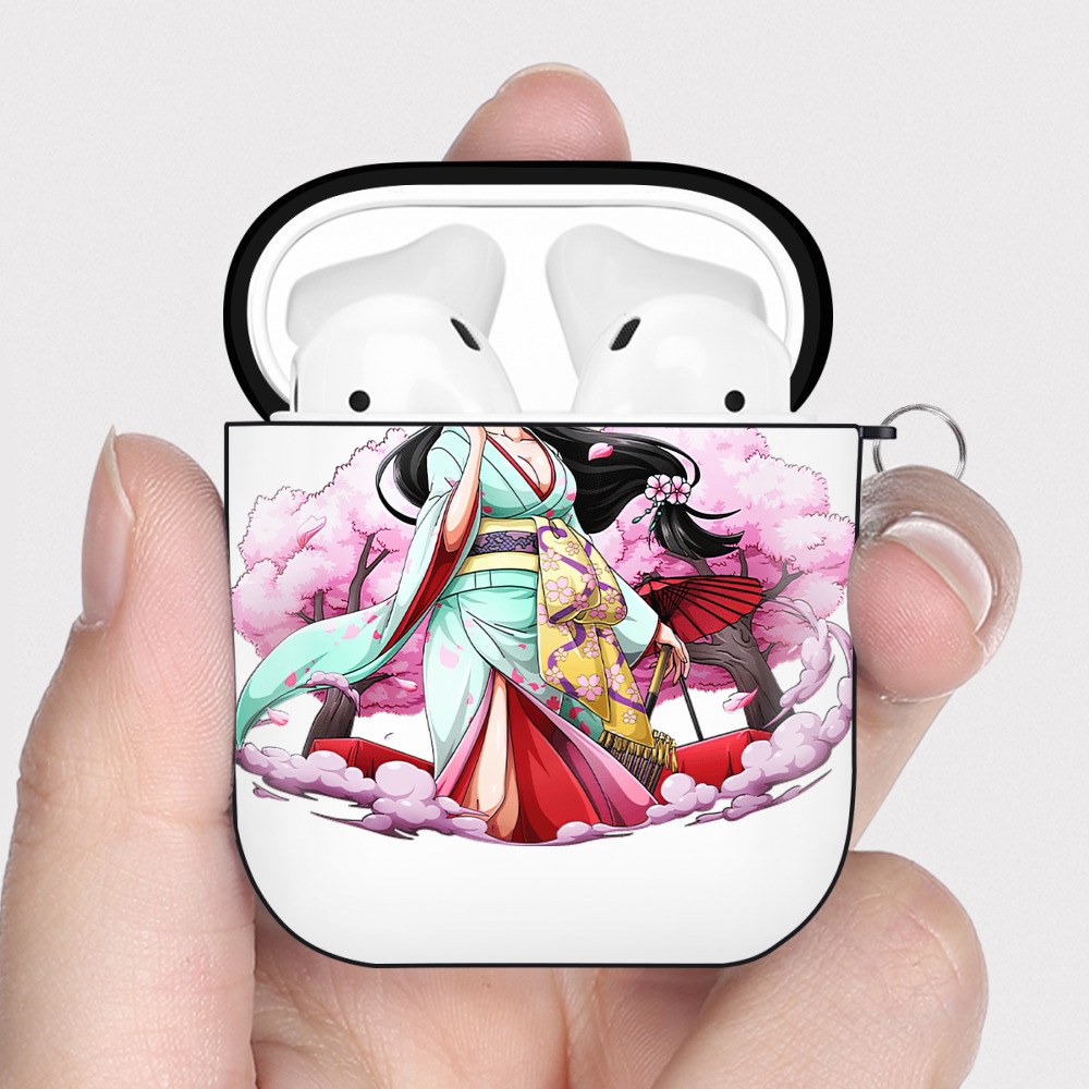 ワンピース ボア・ハンコック ONE PIECE Boa·Hancock AirPods 第2世代保護ケース ハードシェル ブラック 耐衝撃・防指紋・カラビナ付き