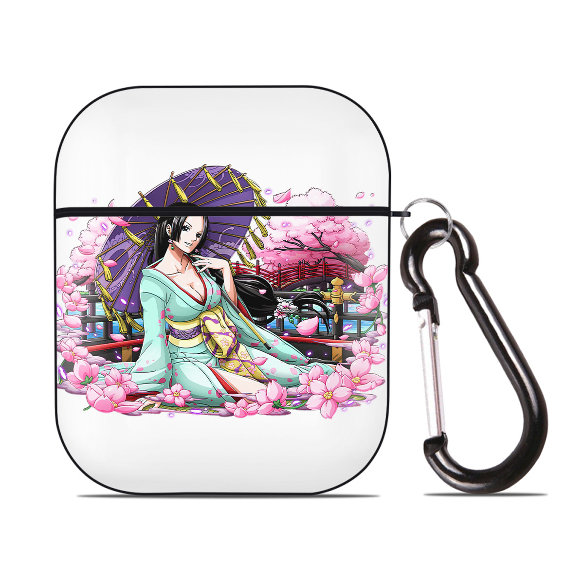 ワンピース ボア・ハンコック ONE PIECE Boa·Hancock AirPods 第2世代保護ケース ハードシェル ブラック 耐衝撃・防指紋・カラビナ付き