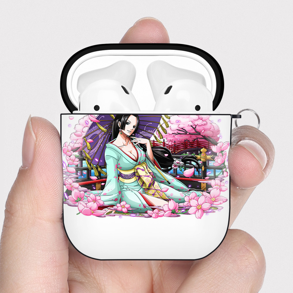 ワンピース ボア・ハンコック ONE PIECE Boa·Hancock AirPods 第2世代保護ケース ハードシェル ブラック 耐衝撃・防指紋・カラビナ付き