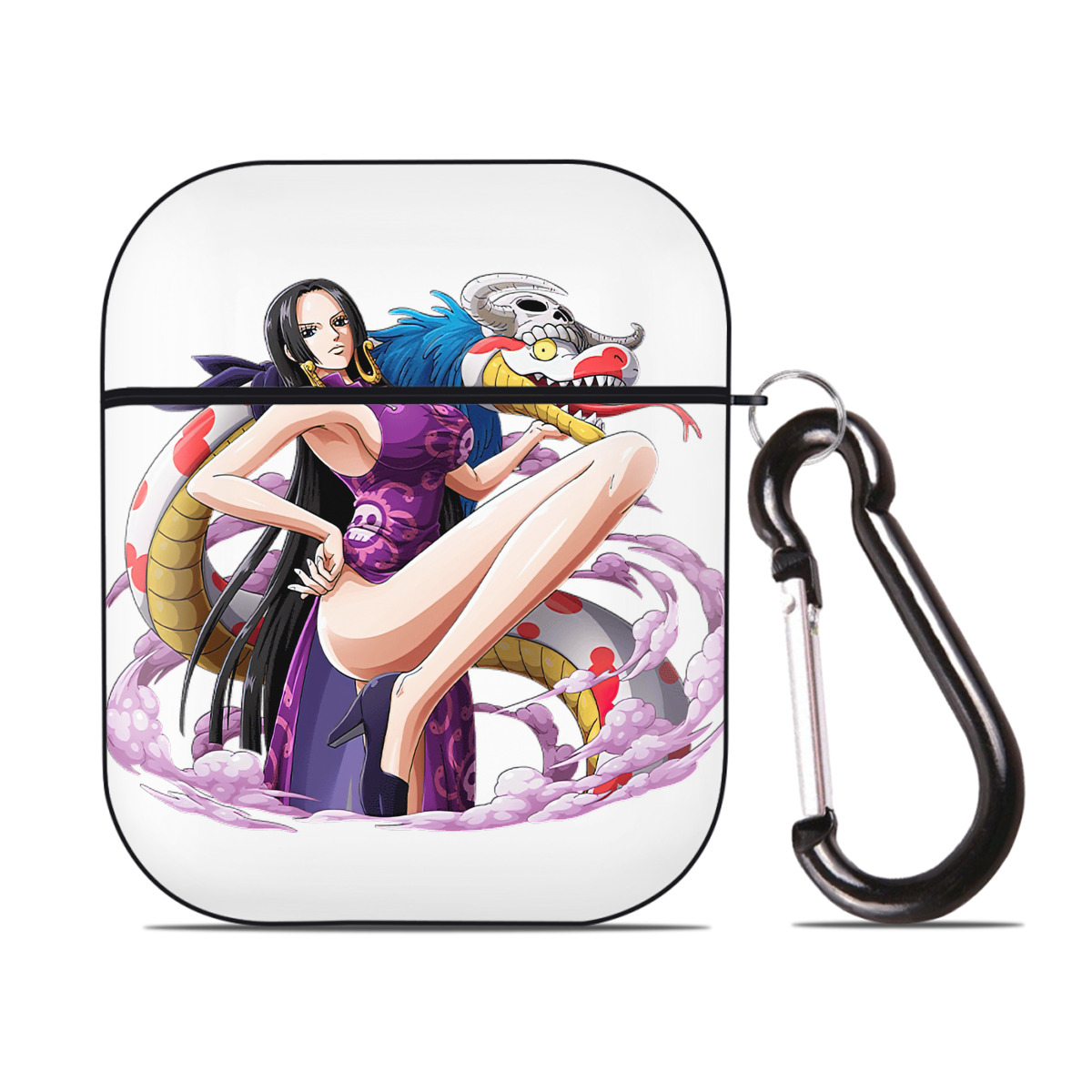 ワンピース ボア・ハンコック ONE PIECE Boa·Hancock AirPods 第2世代保護ケース ハードシェル ブラック 耐衝撃・防指紋・カラビナ付き