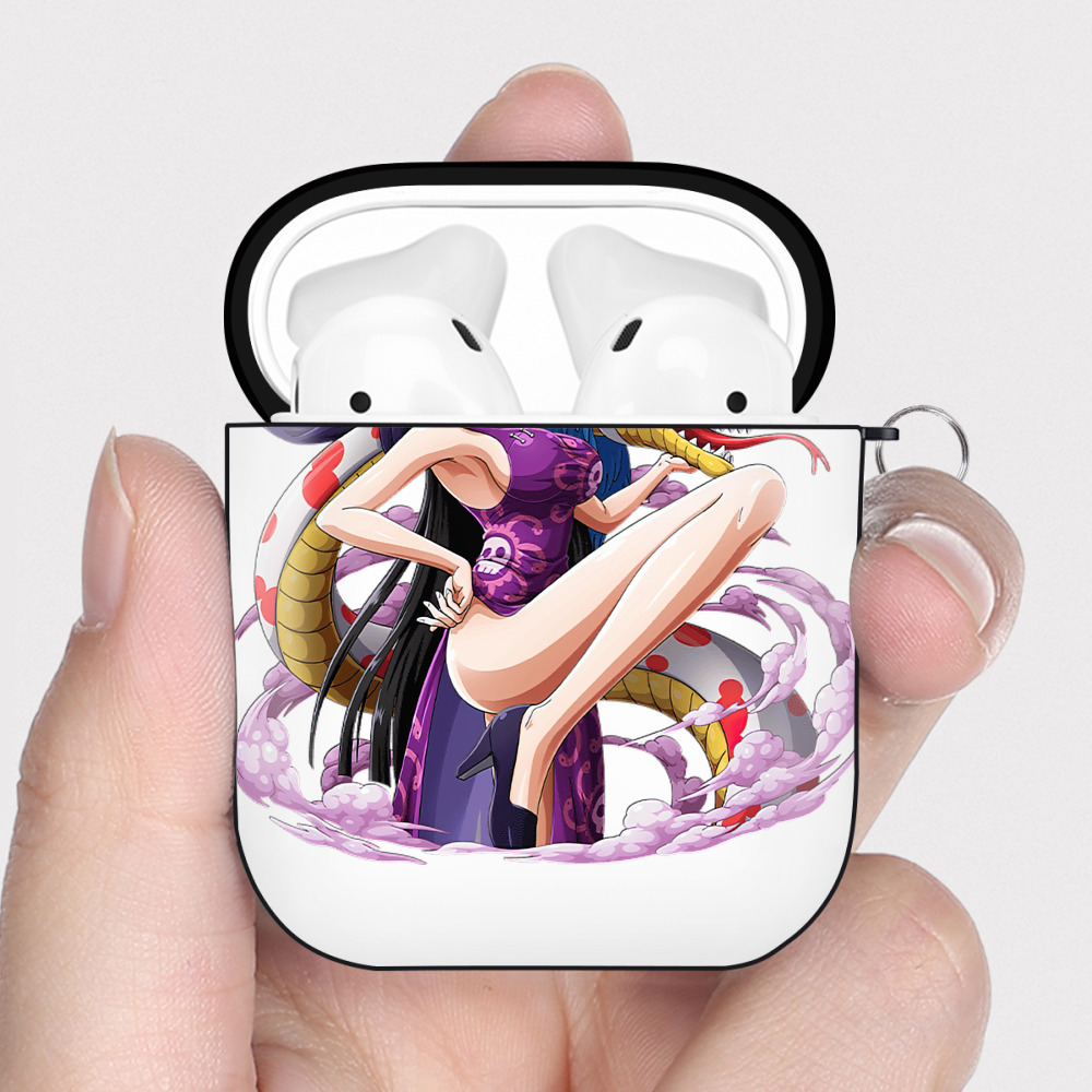 ワンピース ボア・ハンコック ONE PIECE Boa·Hancock AirPods 第2世代保護ケース ハードシェル ブラック 耐衝撃・防指紋・カラビナ付き