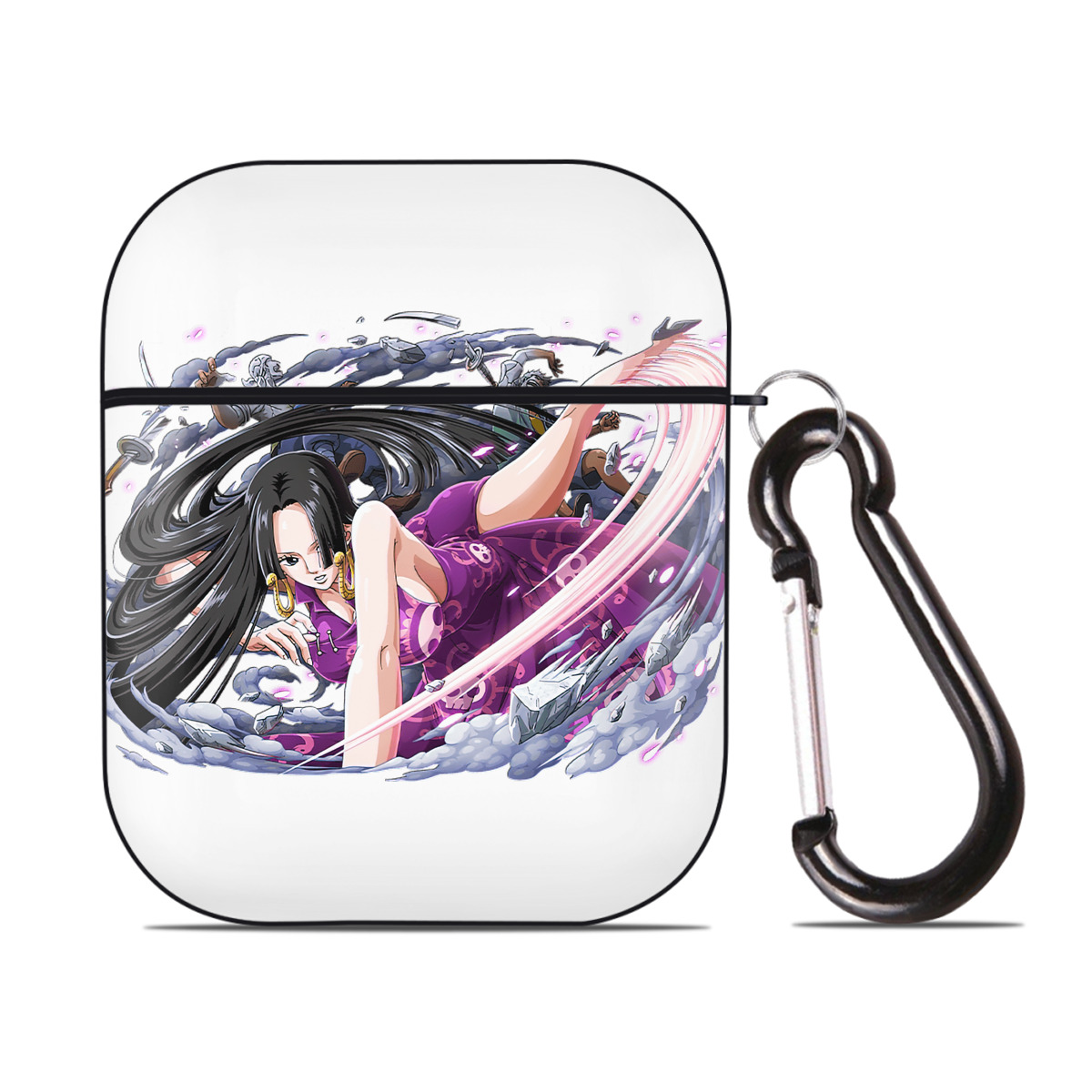 ワンピース ボア・ハンコック ONE PIECE Boa·Hancock AirPods 第2世代保護ケース ハードシェル ブラック 耐衝撃・防指紋・カラビナ付き