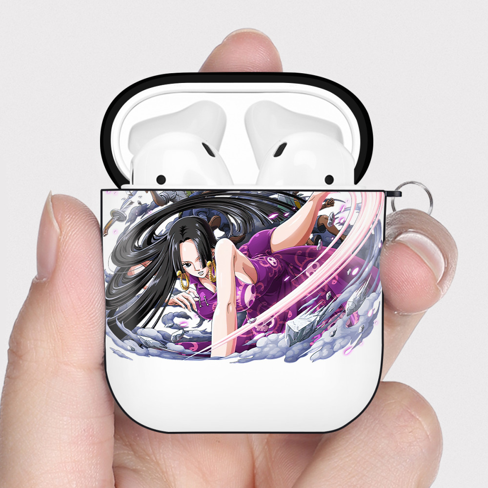 ワンピース ボア・ハンコック ONE PIECE Boa·Hancock AirPods 第2世代保護ケース ハードシェル ブラック 耐衝撃・防指紋・カラビナ付き