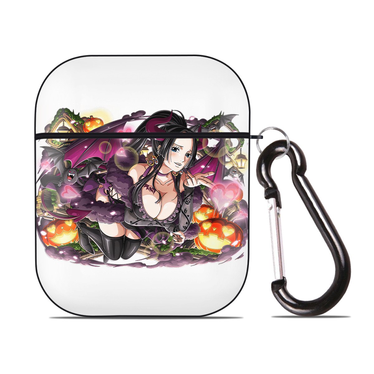 ワンピース ボア・ハンコック ONE PIECE Boa·Hancock AirPods 第2世代保護ケース ハードシェル ブラック 耐衝撃・防指紋・カラビナ付き