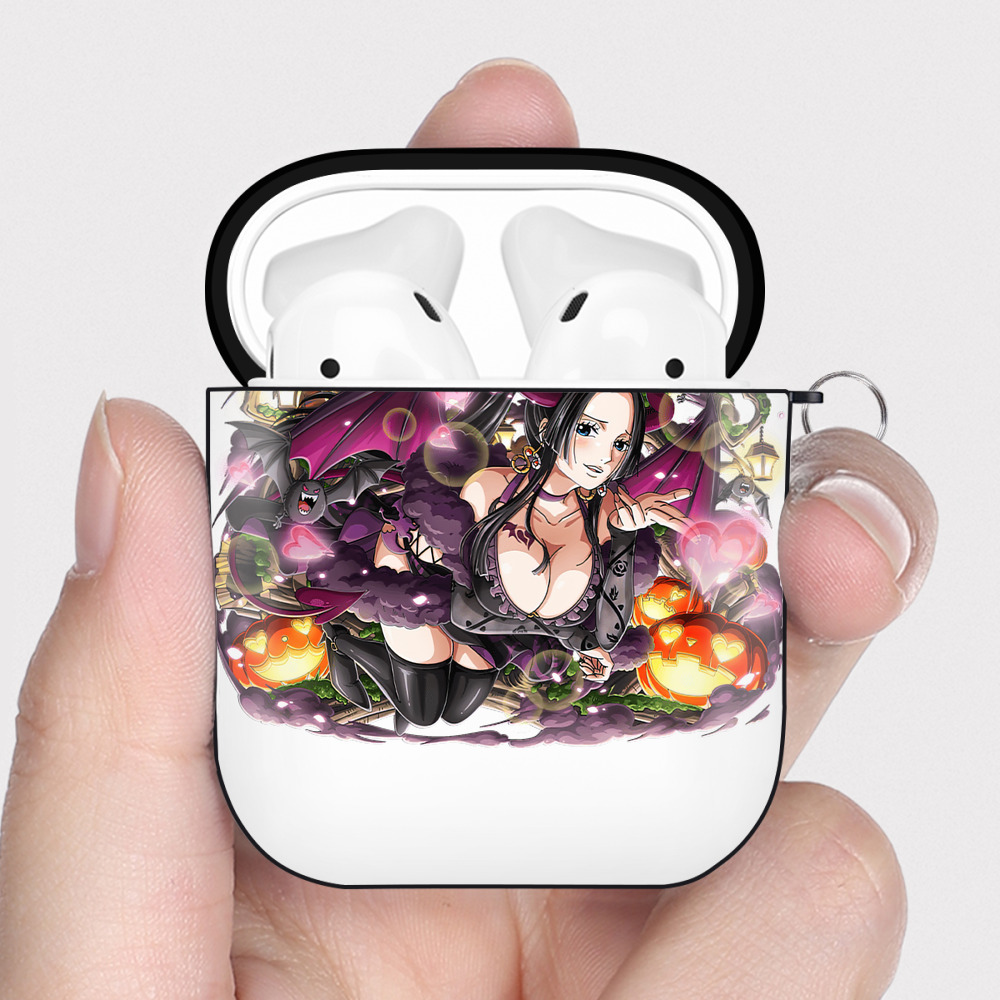 ワンピース ボア・ハンコック ONE PIECE Boa·Hancock AirPods 第2世代保護ケース ハードシェル ブラック 耐衝撃・防指紋・カラビナ付き