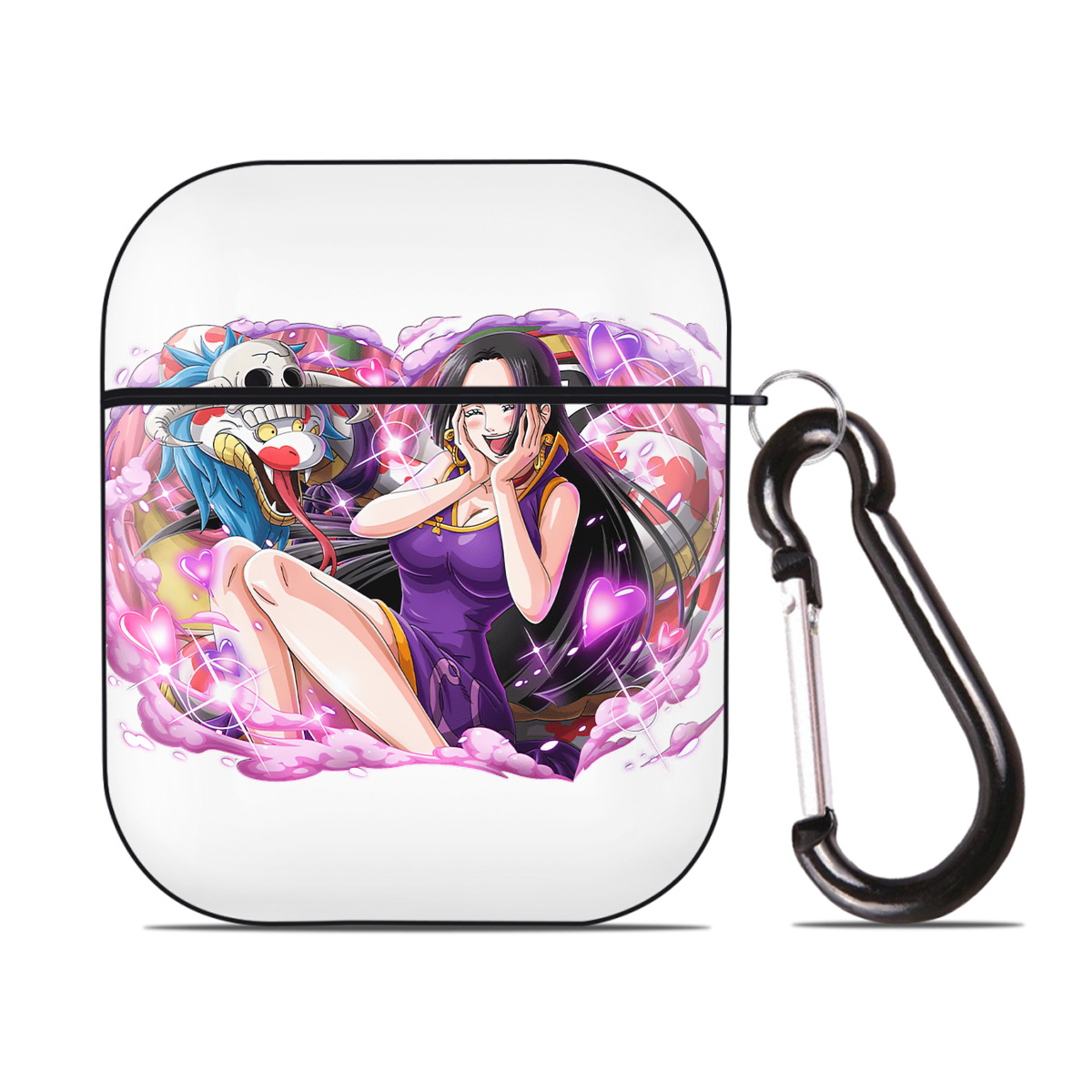 ワンピース ボア・ハンコック ONE PIECE Boa·Hancock AirPods 第2世代保護ケース ハードシェル ブラック 耐衝撃・防指紋・カラビナ付き