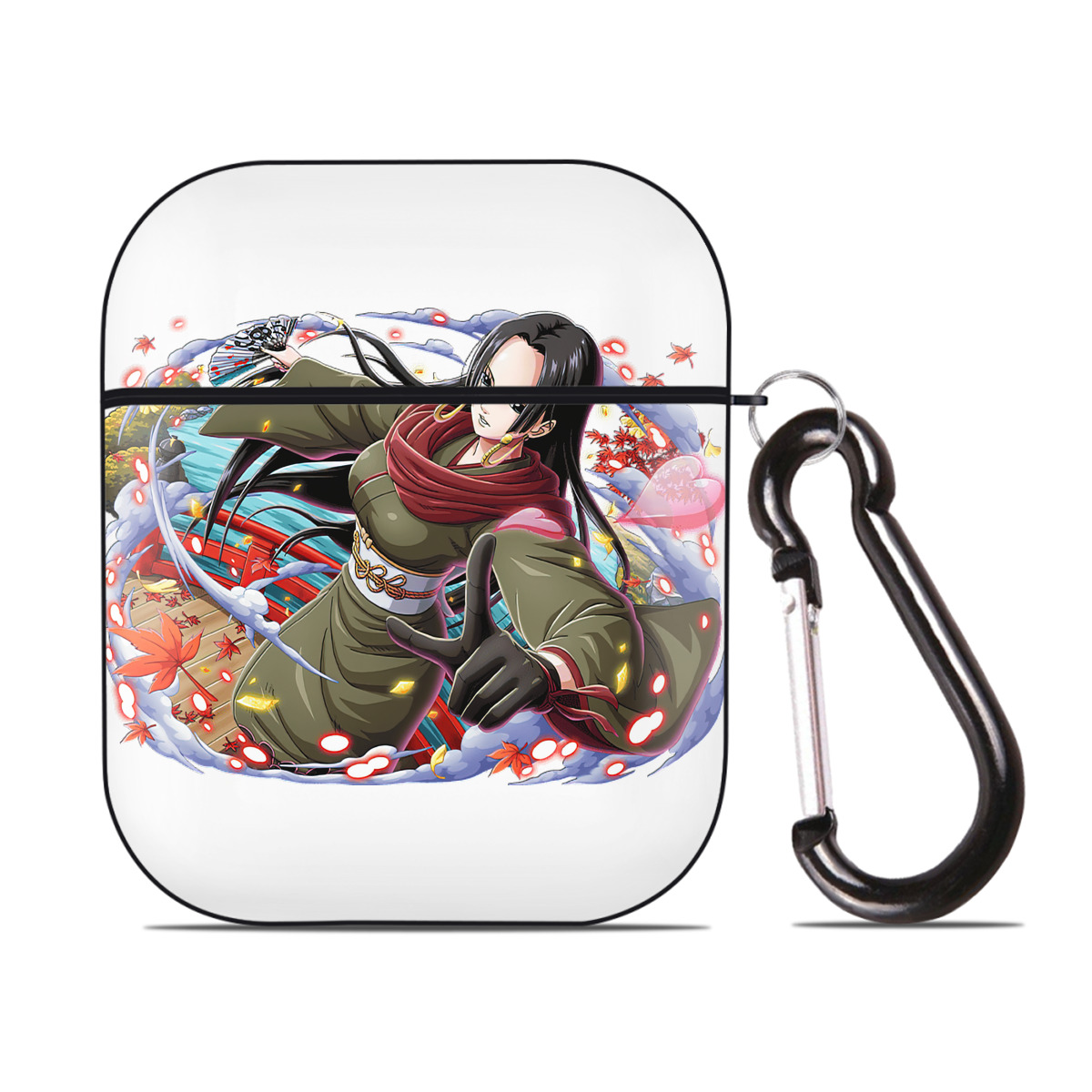 ワンピース ボア・ハンコック ONE PIECE Boa·Hancock AirPods 第2世代保護ケース ハードシェル ブラック 耐衝撃・防指紋・カラビナ付き