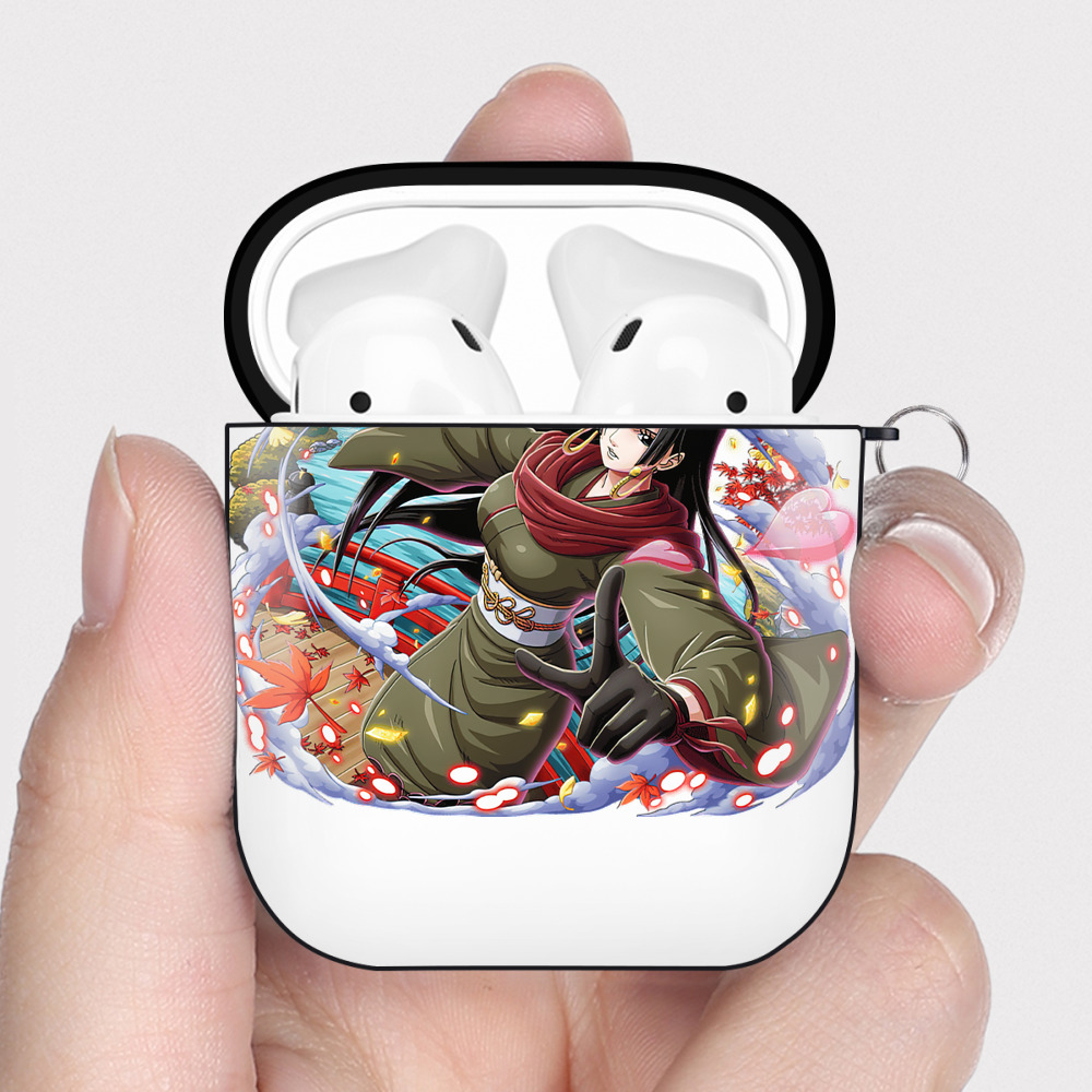 ワンピース ボア・ハンコック ONE PIECE Boa·Hancock AirPods 第2世代保護ケース ハードシェル ブラック 耐衝撃・防指紋・カラビナ付き