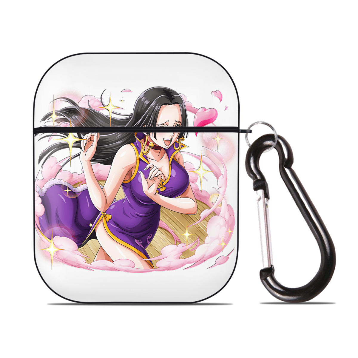 ワンピース ボア・ハンコック ONE PIECE Boa·Hancock AirPods 第2世代保護ケース ハードシェル ブラック 耐衝撃・防指紋・カラビナ付き