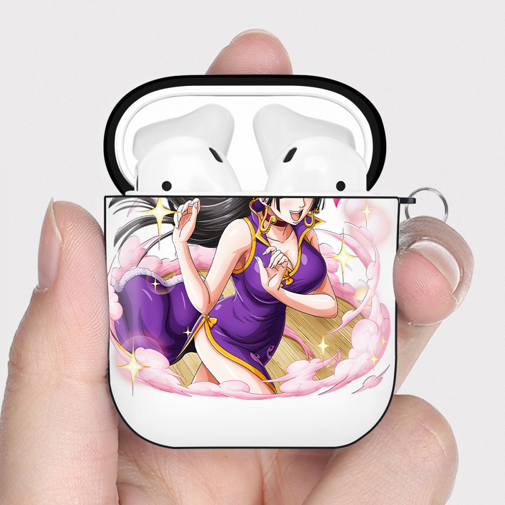 ワンピース ボア・ハンコック ONE PIECE Boa·Hancock AirPods 第2世代保護ケース ハードシェル ブラック 耐衝撃・防指紋・カラビナ付き