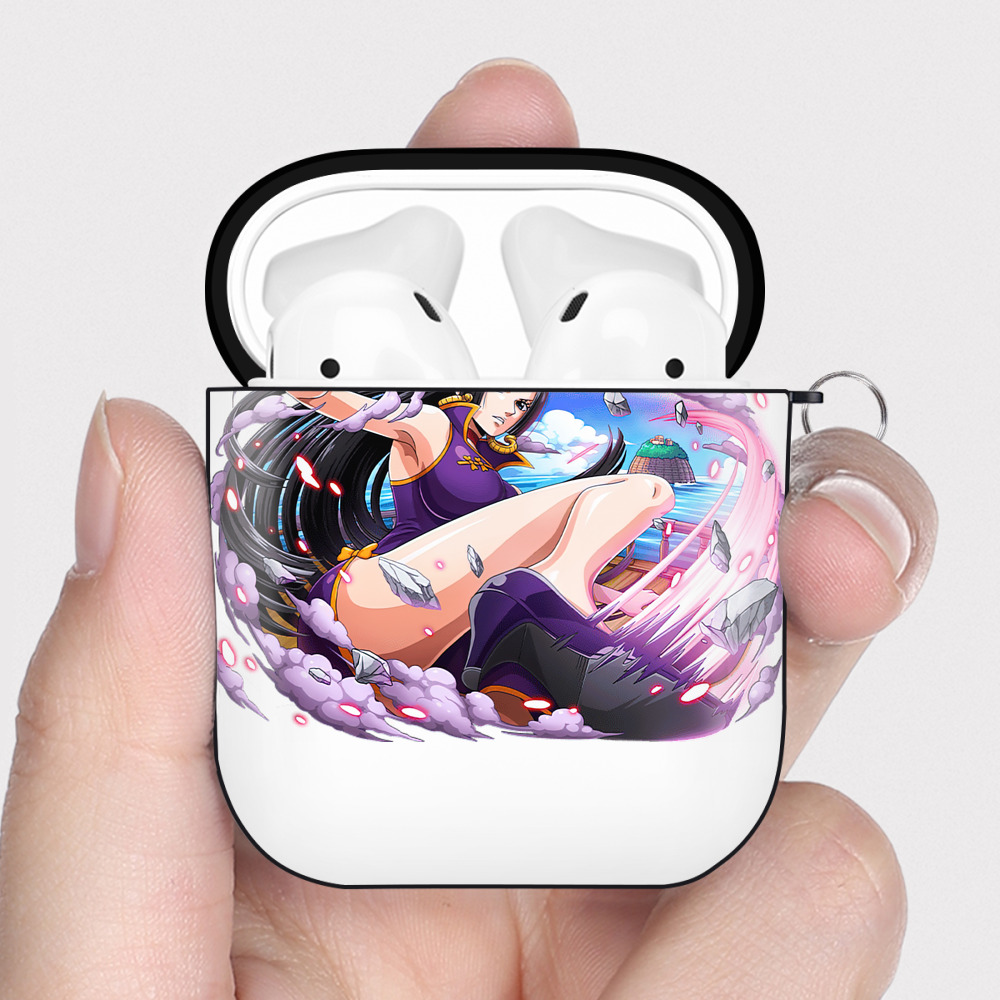 ワンピース ボア・ハンコック ONE PIECE Boa·Hancock AirPods 第2世代保護ケース ハードシェル ブラック 耐衝撃・防指紋・カラビナ付き