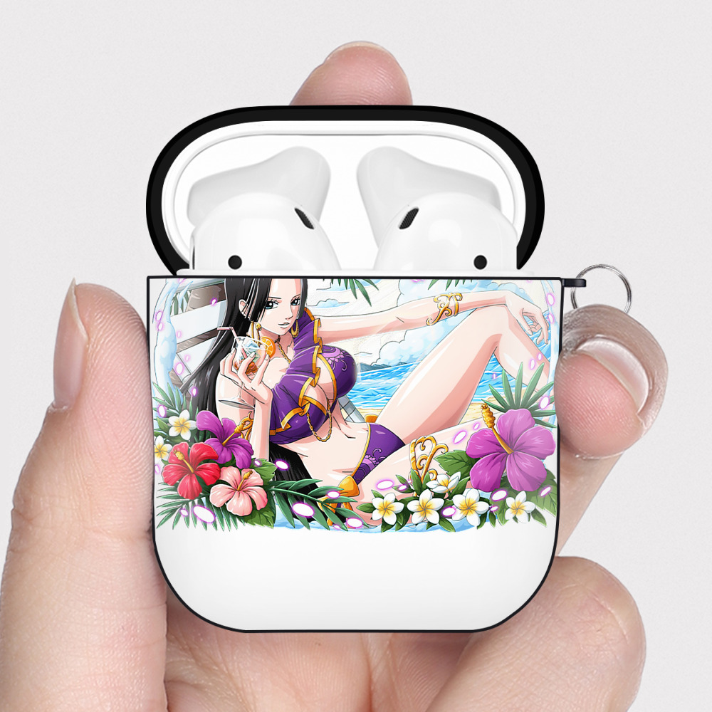 ワンピース ボア・ハンコック ONE PIECE Boa·Hancock AirPods 第2世代保護ケース ハードシェル ブラック 耐衝撃・防指紋・カラビナ付き