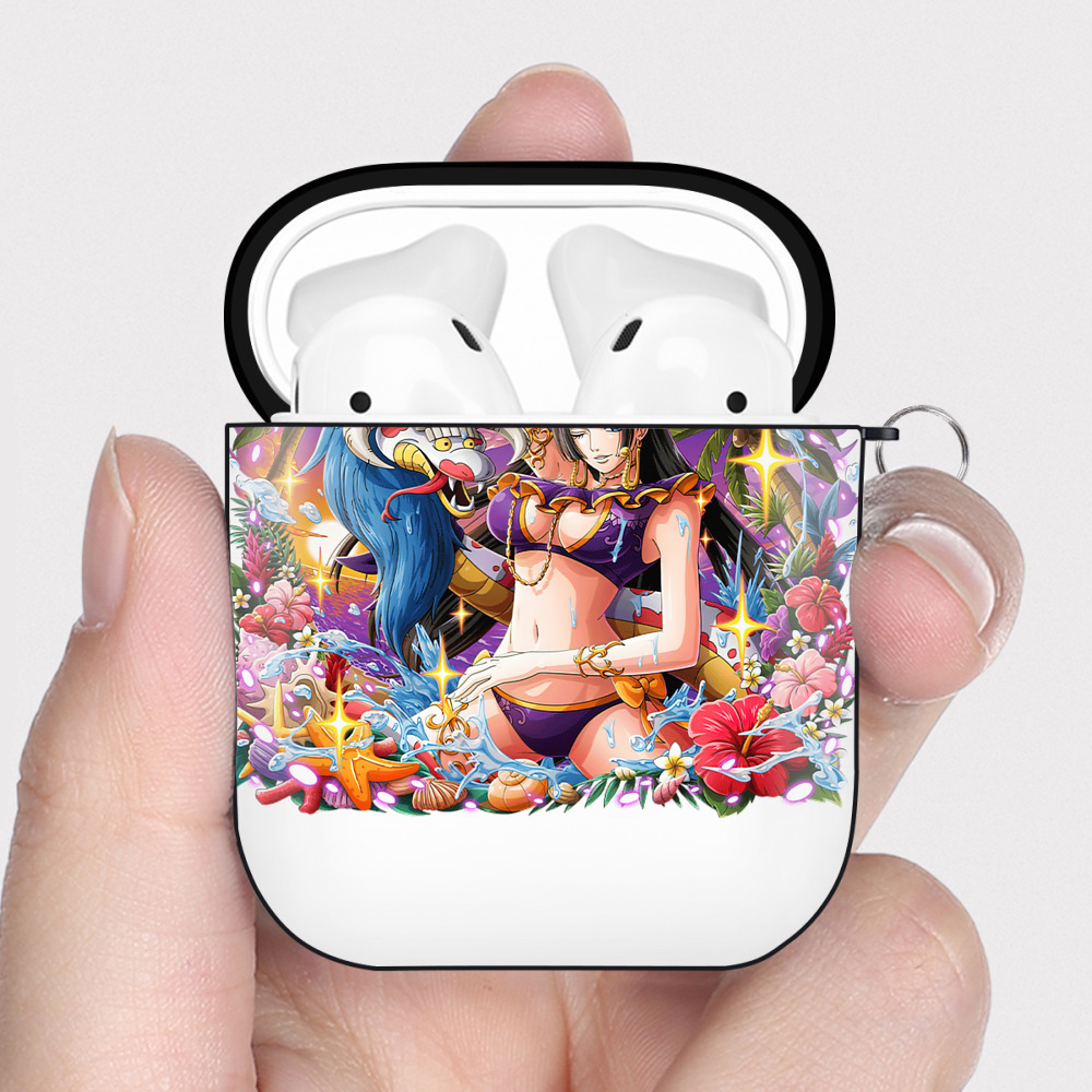 ワンピース ボア・ハンコック ONE PIECE Boa·Hancock AirPods 第2世代保護ケース ハードシェル ブラック 耐衝撃・防指紋・カラビナ付き