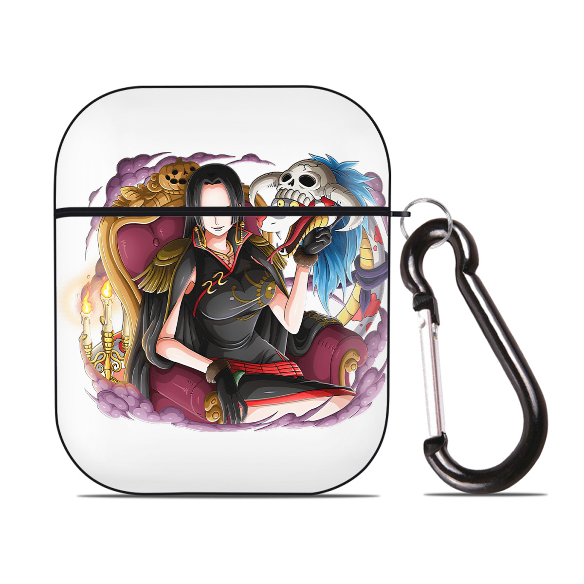 ワンピース ボア・ハンコック ONE PIECE Boa·Hancock AirPods 第2世代保護ケース ハードシェル ブラック 耐衝撃・防指紋・カラビナ付き