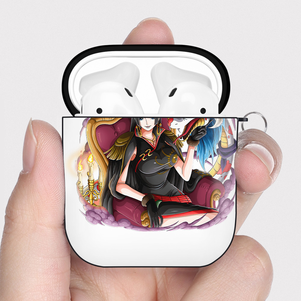 ワンピース ボア・ハンコック ONE PIECE Boa·Hancock AirPods 第2世代保護ケース ハードシェル ブラック 耐衝撃・防指紋・カラビナ付き
