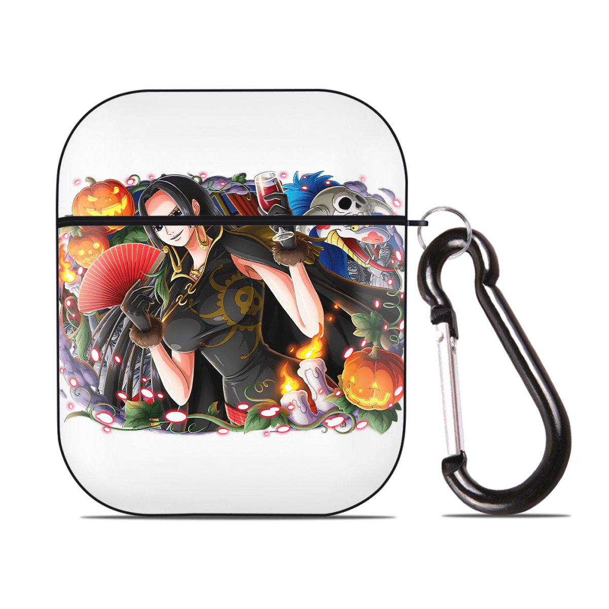 ワンピース ボア・ハンコック ONE PIECE Boa·Hancock AirPods 第2世代保護ケース ハードシェル ブラック 耐衝撃・防指紋・カラビナ付き