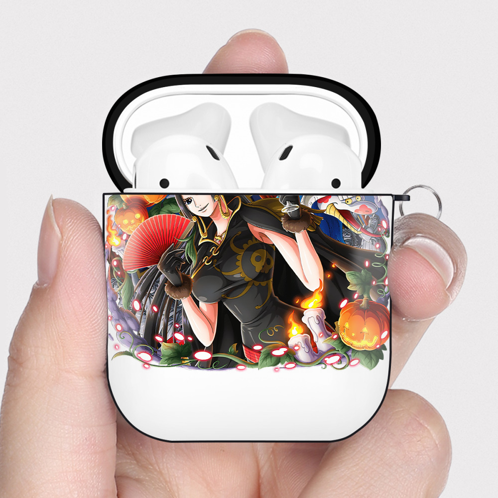 ワンピース ボア・ハンコック ONE PIECE Boa·Hancock AirPods 第2世代保護ケース ハードシェル ブラック 耐衝撃・防指紋・カラビナ付き