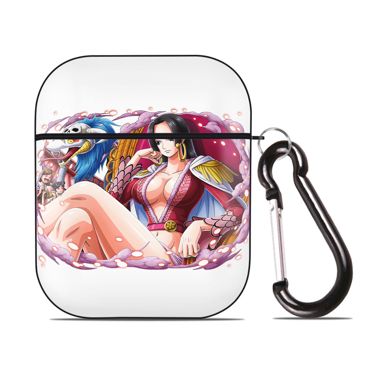 ワンピース ボア・ハンコック ONE PIECE Boa·Hancock AirPods 第2世代保護ケース ハードシェル ブラック 耐衝撃・防指紋・カラビナ付き