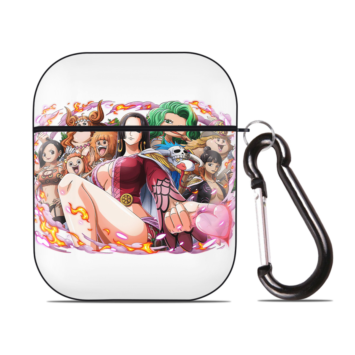 ワンピース ボア・ハンコック ONE PIECE Boa·Hancock AirPods 第2世代保護ケース ハードシェル ブラック 耐衝撃・防指紋・カラビナ付き