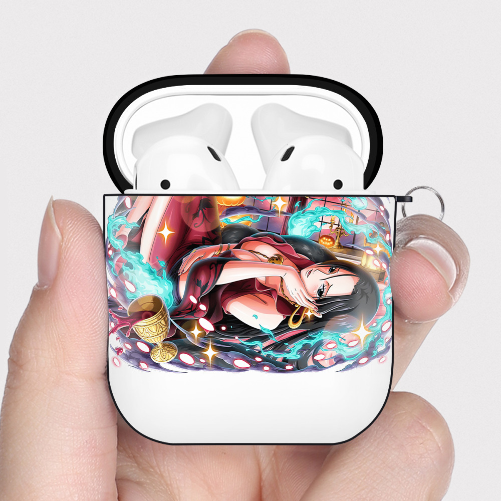 ワンピース ボア・ハンコック ONE PIECE Boa·Hancock AirPods 第2世代保護ケース ハードシェル ブラック 耐衝撃・防指紋・カラビナ付き