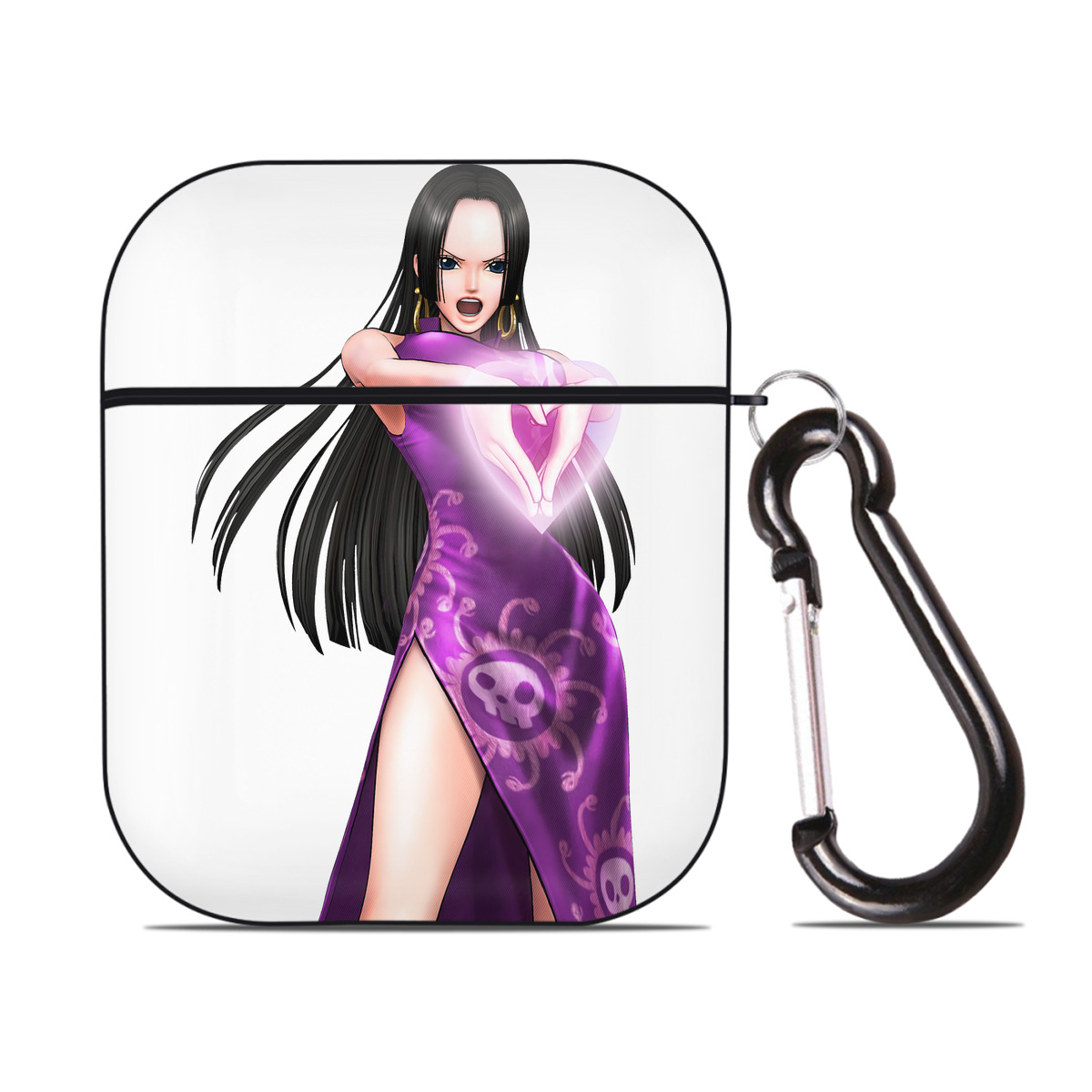 ワンピース ボア・ハンコック ONE PIECE Boa·Hancock AirPods 第2世代保護ケース ハードシェル ブラック 耐衝撃・防指紋・カラビナ付き