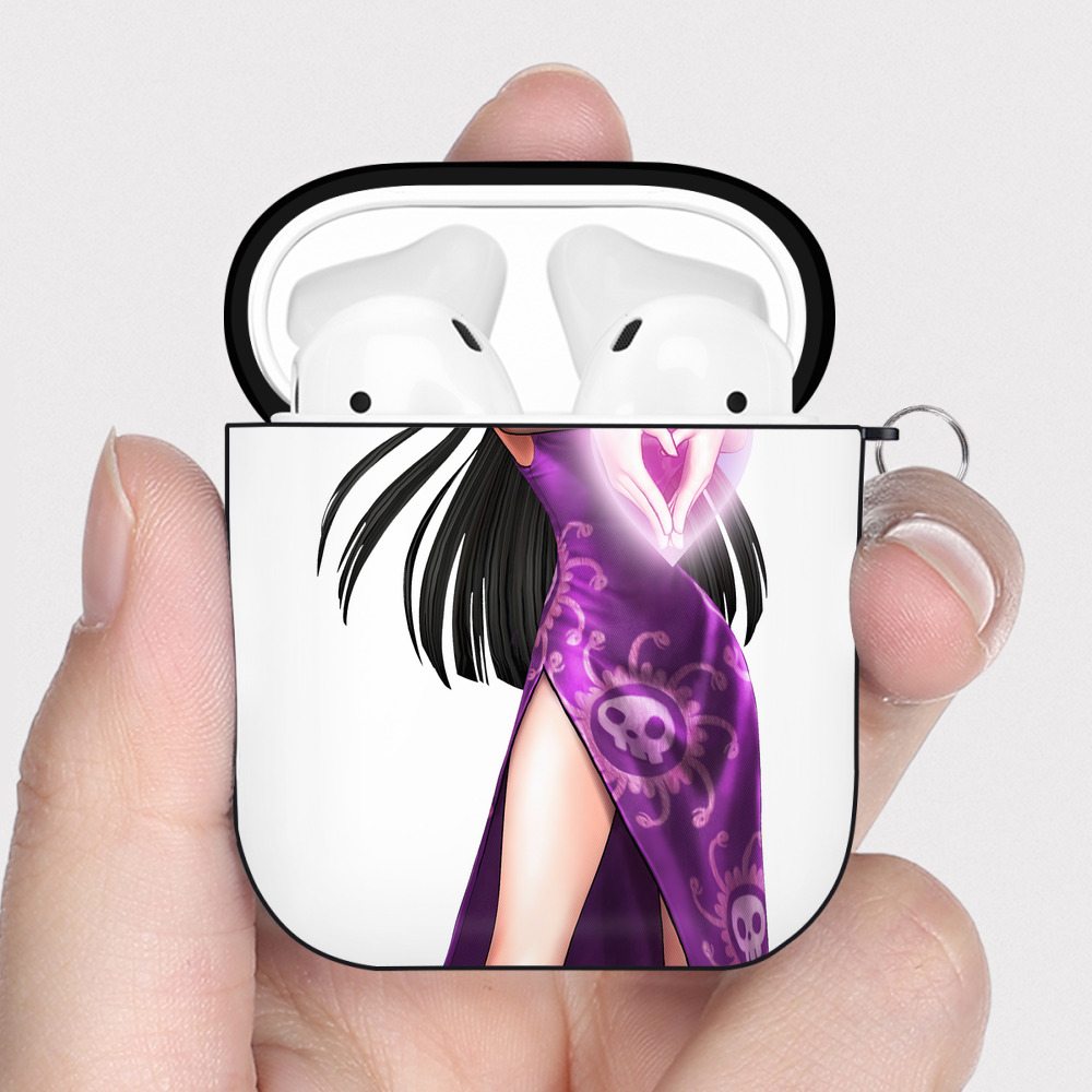 ワンピース ボア・ハンコック ONE PIECE Boa·Hancock AirPods 第2世代保護ケース ハードシェル ブラック 耐衝撃・防指紋・カラビナ付き