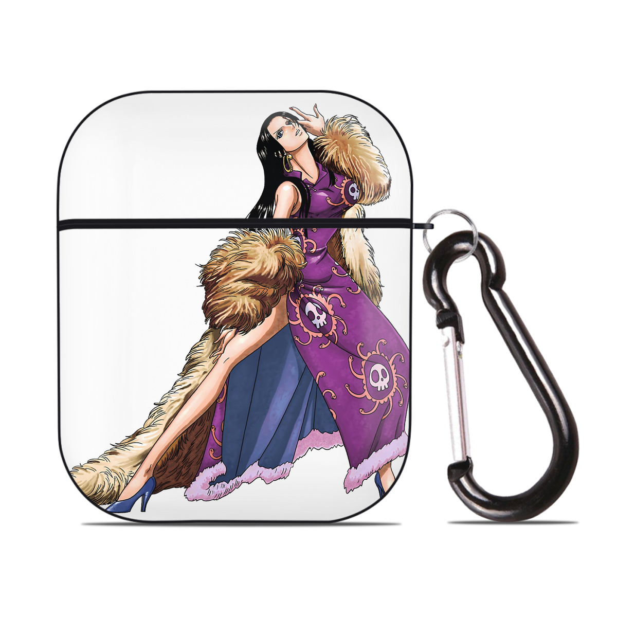 ワンピース ボア・ハンコック ONE PIECE Boa·Hancock AirPods 第2世代保護ケース ハードシェル ブラック 耐衝撃・防指紋・カラビナ付き