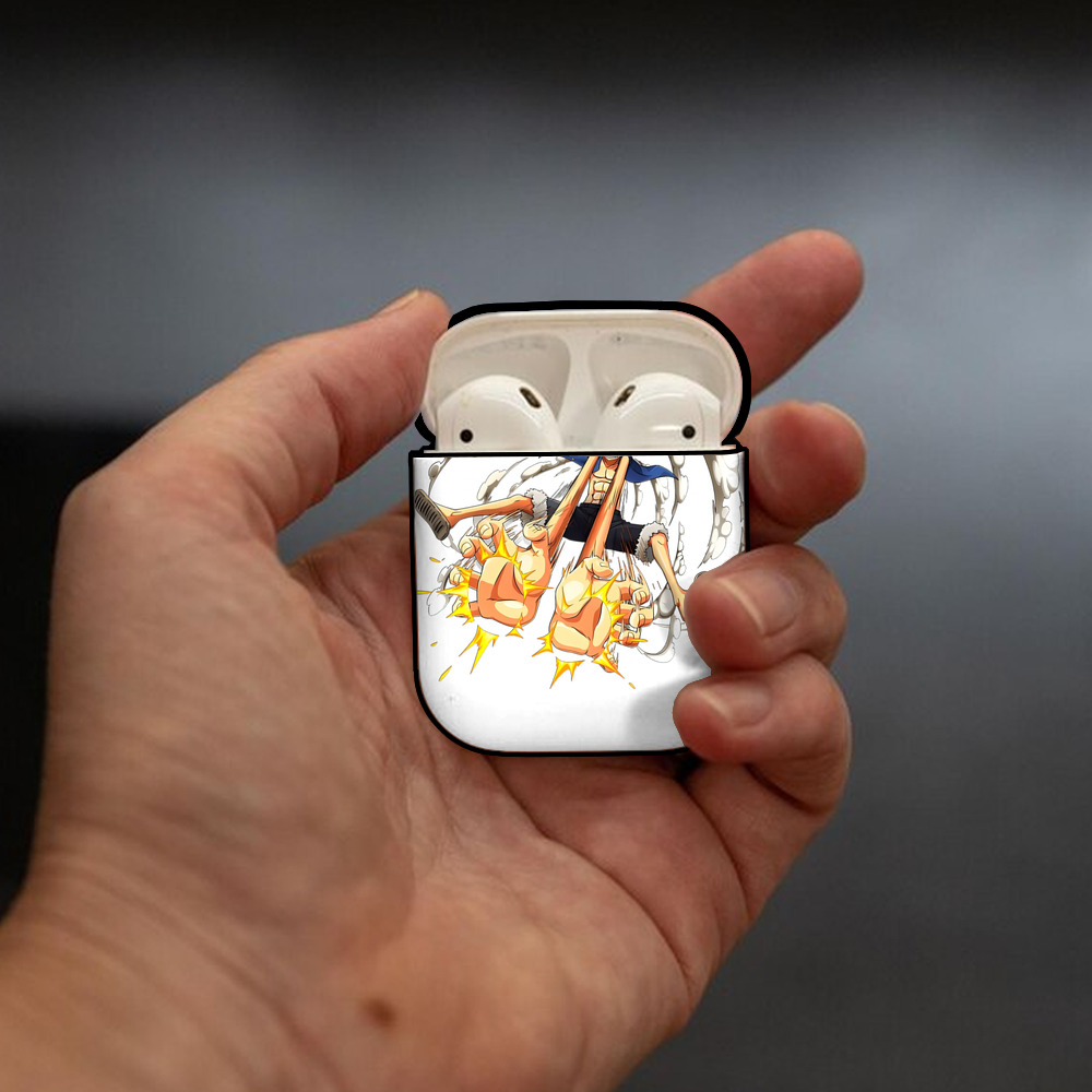 ワンピース モンキー・D・ルフィ ONE PIECE Monkey D. Luffy AirPods 第2世代保護ケース ハードシェル ブラック 耐衝撃・防指紋・カラビナ付き
