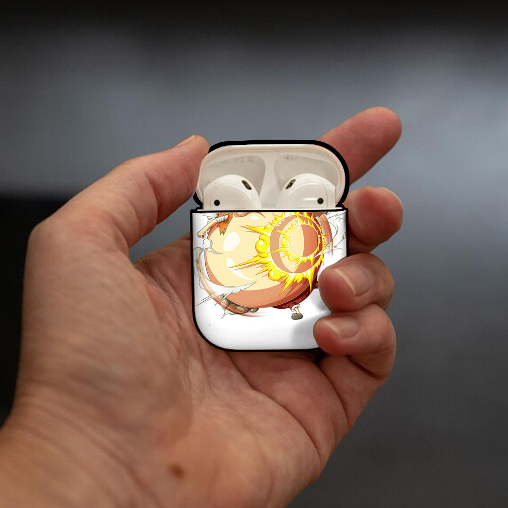 ワンピース モンキー・D・ルフィ ONE PIECE Monkey D. Luffy AirPods 第2世代保護ケース ハードシェル ブラック 耐衝撃・防指紋・カラビナ付き