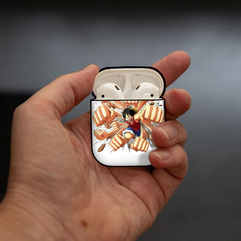 ワンピース モンキー・D・ルフィ ONE PIECE Monkey D. Luffy AirPods 第2世代保護ケース ハードシェル ブラック 耐衝撃・防指紋・カラビナ付き