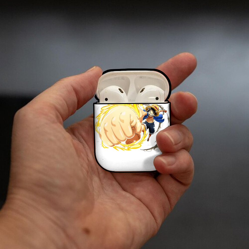 ワンピース モンキー・D・ルフィ ONE PIECE Monkey D. Luffy AirPods 第2世代保護ケース ハードシェル ブラック 耐衝撃・防指紋・カラビナ付き