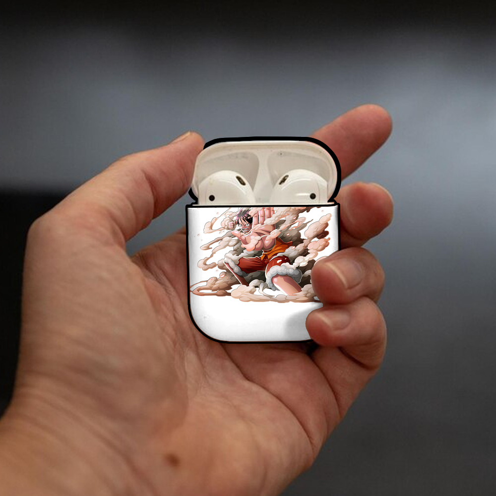 ワンピース モンキー・D・ルフィ ONE PIECE Monkey D. Luffy AirPods 第2世代保護ケース ハードシェル ブラック 耐衝撃・防指紋・カラビナ付き