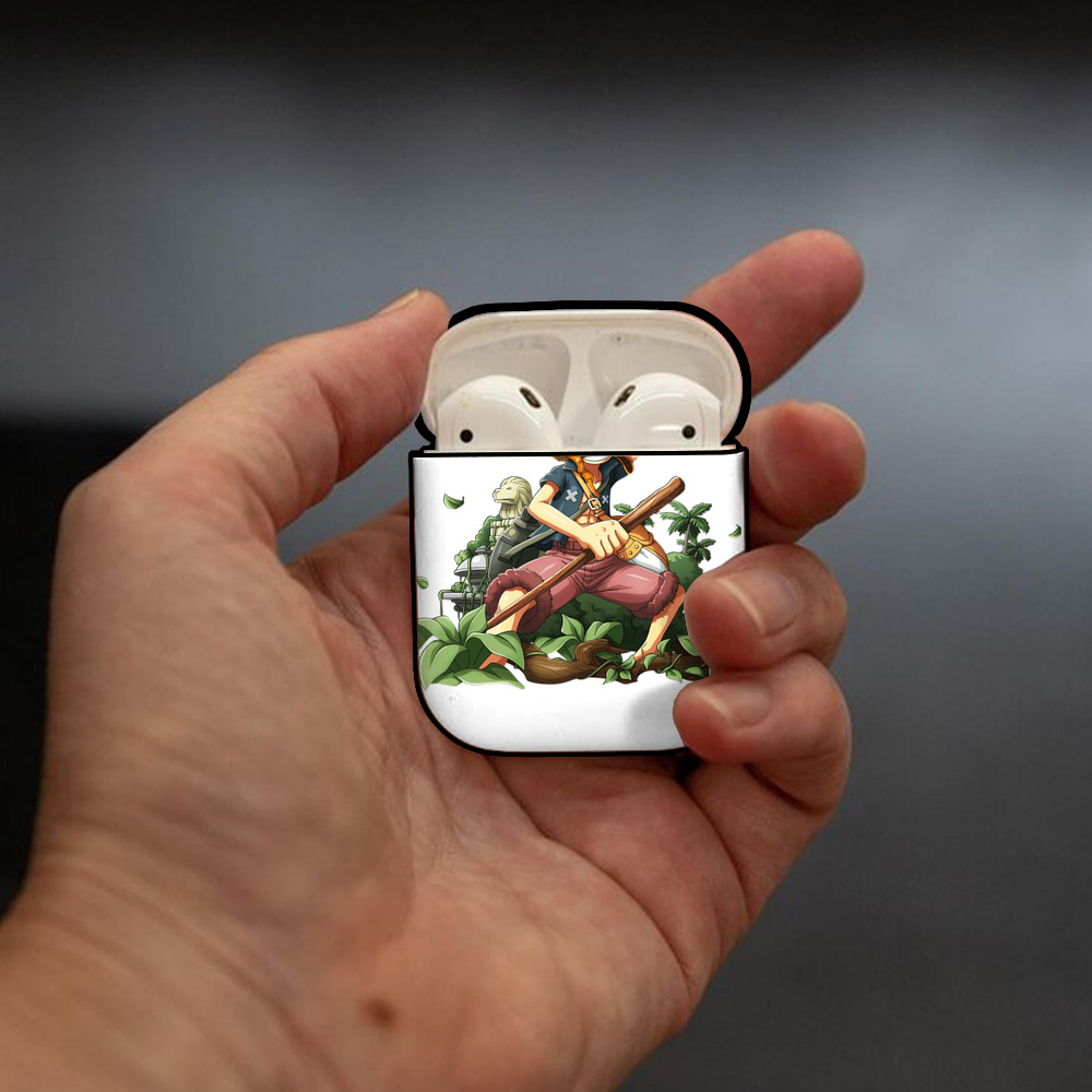 ワンピース モンキー・D・ルフィ ONE PIECE Monkey D. Luffy AirPods 第2世代保護ケース ハードシェル ブラック 耐衝撃・防指紋・カラビナ付き