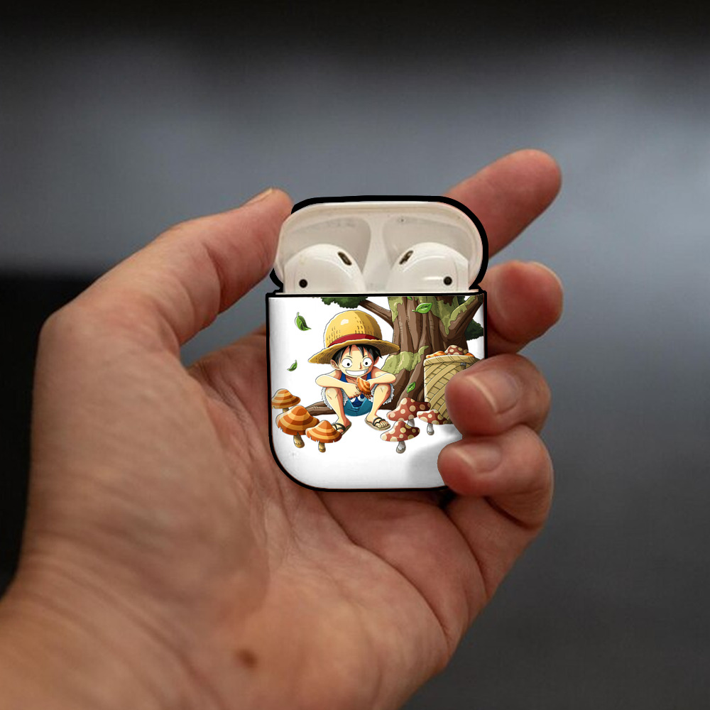 ワンピース モンキー・D・ルフィ ONE PIECE Monkey D. Luffy AirPods 第2世代保護ケース ハードシェル ブラック 耐衝撃・防指紋・カラビナ付き