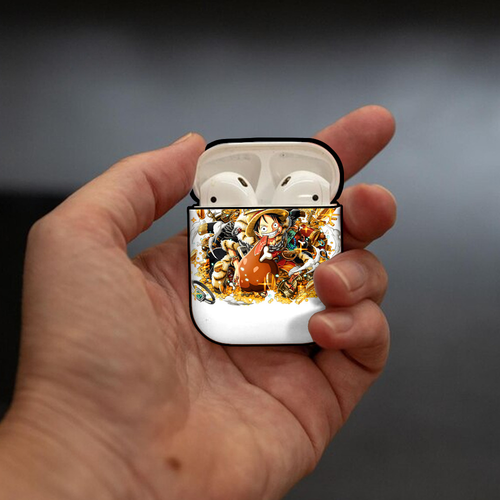 ワンピース モンキー・D・ルフィ ONE PIECE Monkey D. Luffy AirPods 第2世代保護ケース ハードシェル ブラック 耐衝撃・防指紋・カラビナ付き