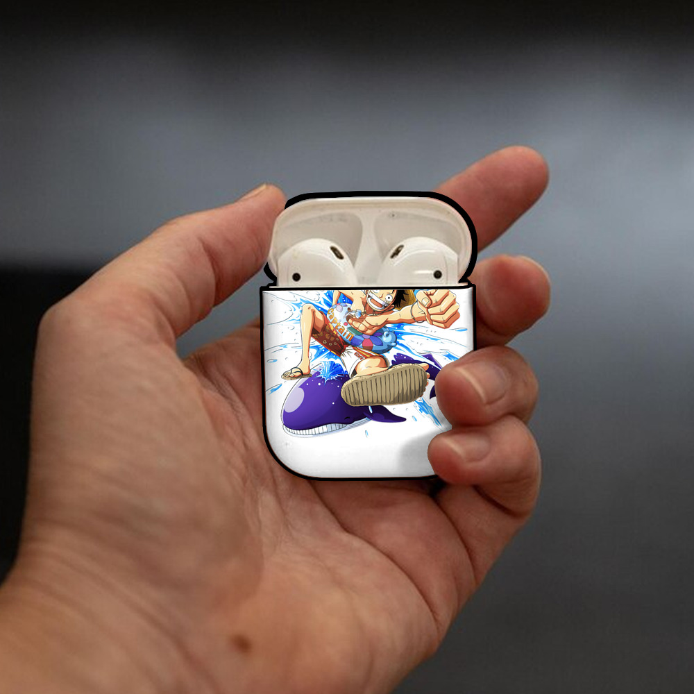 ワンピース モンキー・D・ルフィ ONE PIECE Monkey D. Luffy AirPods 第2世代保護ケース ハードシェル ブラック 耐衝撃・防指紋・カラビナ付き