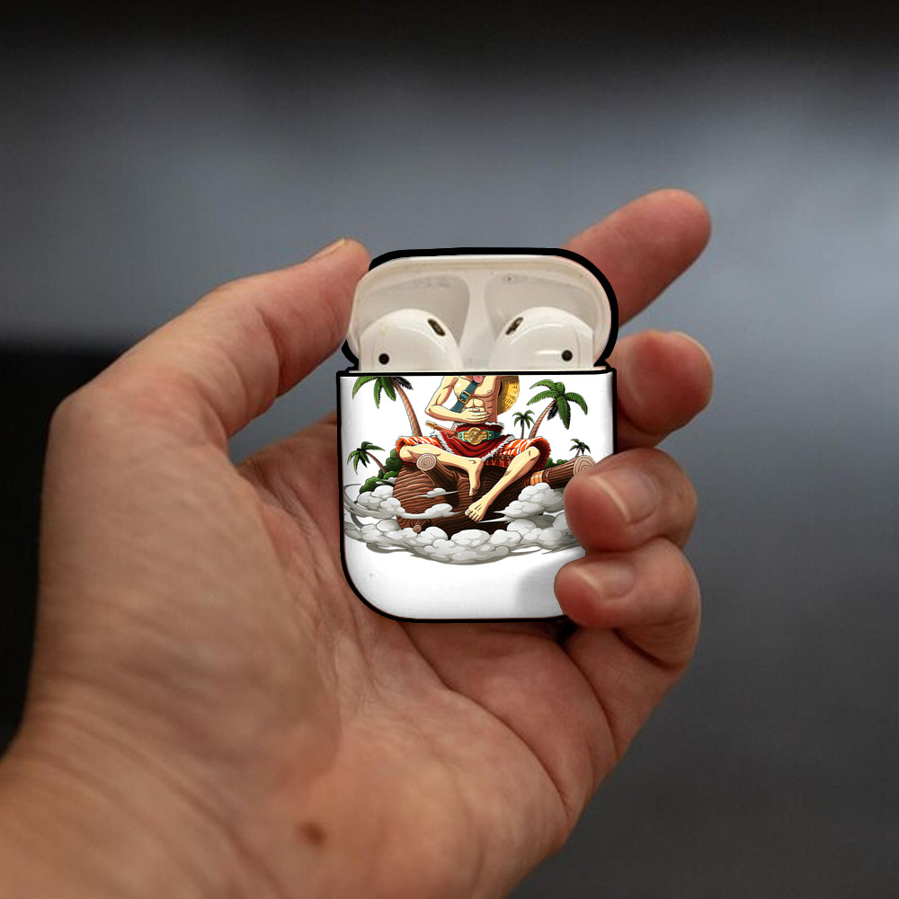 ワンピース モンキー・D・ルフィ ONE PIECE Monkey D. Luffy AirPods 第2世代保護ケース ハードシェル ブラック 耐衝撃・防指紋・カラビナ付き
