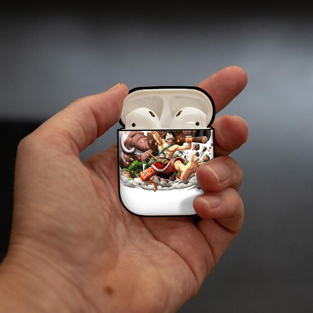 ワンピース モンキー・D・ルフィ ONE PIECE Monkey D. Luffy AirPods 第2世代保護ケース ハードシェル ブラック 耐衝撃・防指紋・カラビナ付き