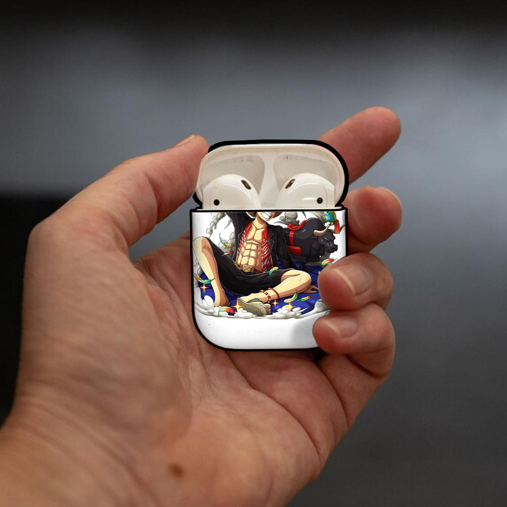 ワンピース モンキー・D・ルフィ ONE PIECE Monkey D. Luffy AirPods 第2世代保護ケース ハードシェル ブラック 耐衝撃・防指紋・カラビナ付き