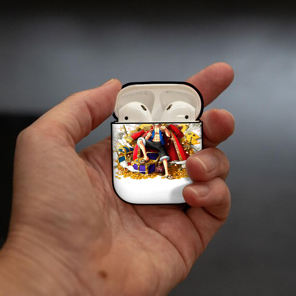 ワンピース モンキー・D・ルフィ ONE PIECE Monkey D. Luffy AirPods 第2世代保護ケース ハードシェル ブラック 耐衝撃・防指紋・カラビナ付き