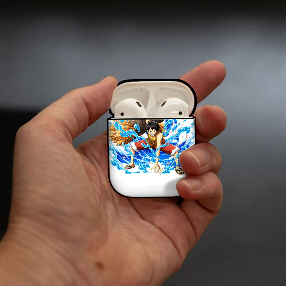 ワンピース モンキー・D・ルフィ ONE PIECE Monkey D. Luffy AirPods 第2世代保護ケース ハードシェル ブラック 耐衝撃・防指紋・カラビナ付き