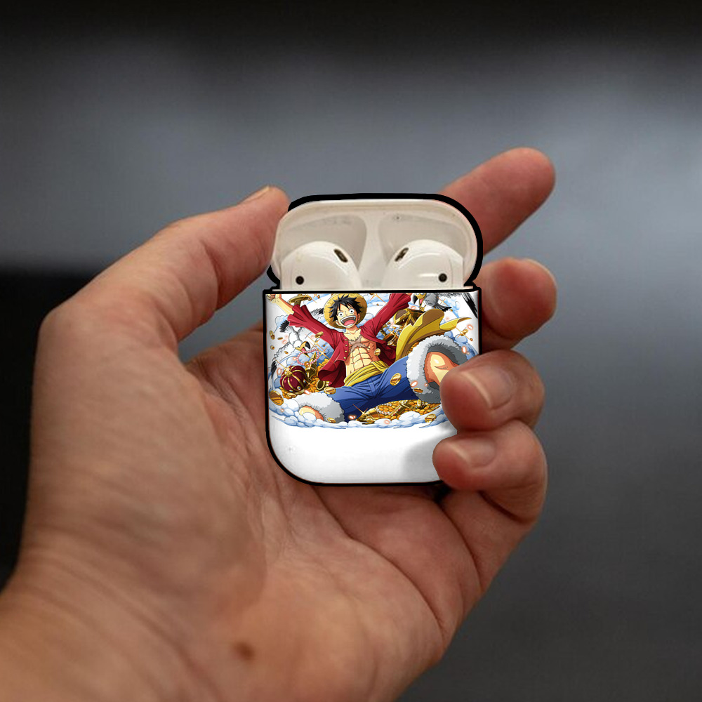 ワンピース モンキー・D・ルフィ ONE PIECE Monkey D. Luffy AirPods 第2世代保護ケース ハードシェル ブラック 耐衝撃・防指紋・カラビナ付き