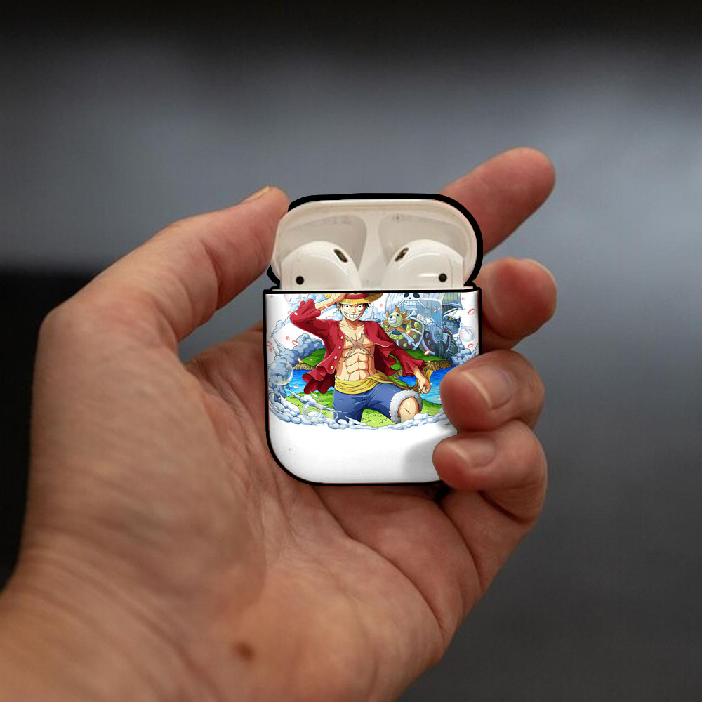 ワンピース モンキー・D・ルフィ ONE PIECE Monkey D. Luffy AirPods 第2世代保護ケース ハードシェル ブラック 耐衝撃・防指紋・カラビナ付き